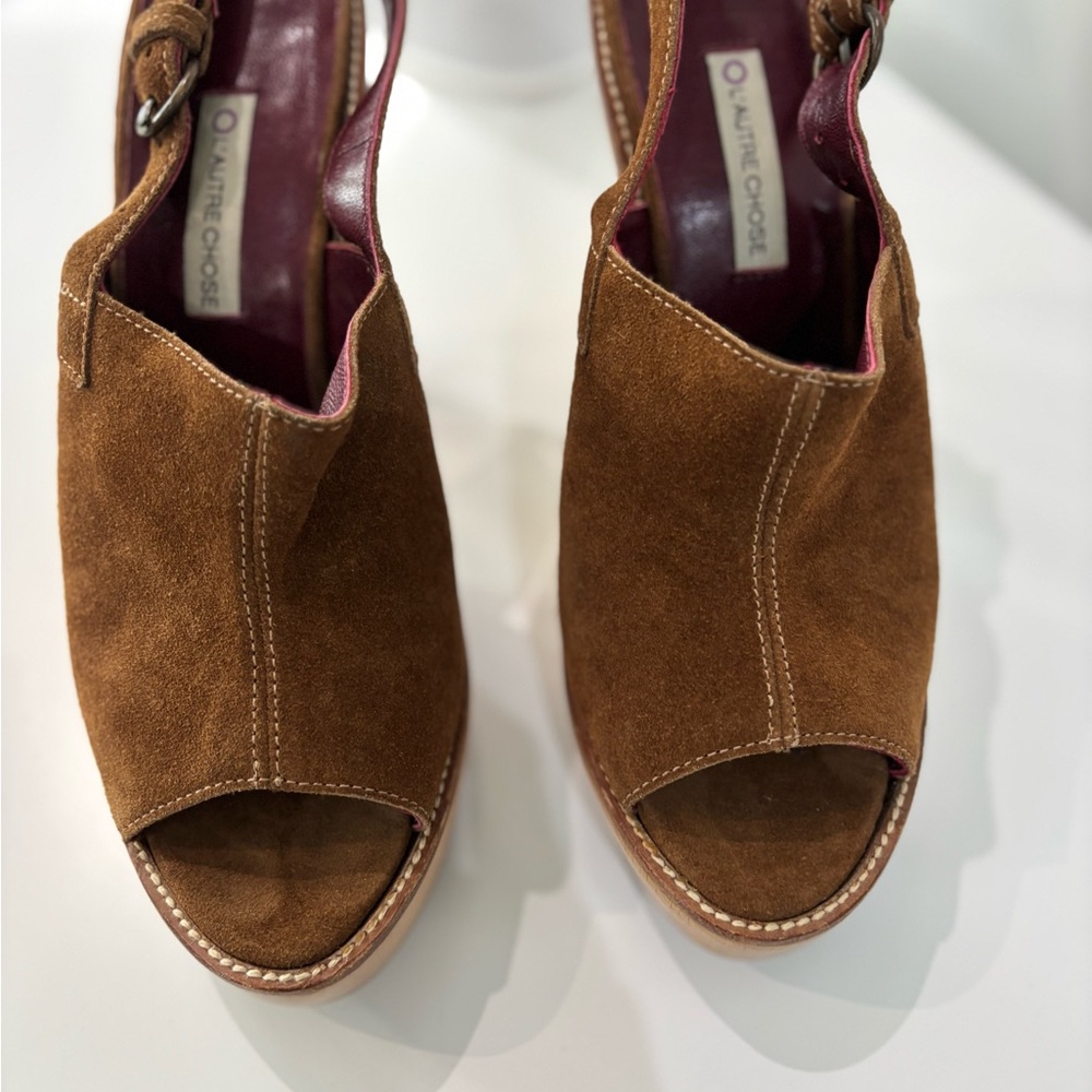 Elegant Brown Suede Women's Mules - Picture 5 of 7